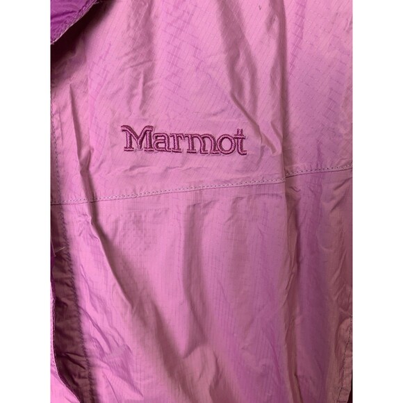 MARMOT Jacket Women’s Size XL Pink Hooded Rain Waterproof Packable Windbreaker - Picture 3 of 9